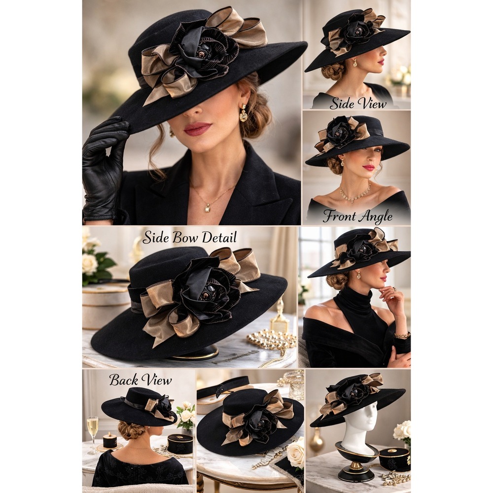 Angiolo Frasconi Firenze Italy x Neiman Marcus Rabbit Hair Hat Brown Wide Brim